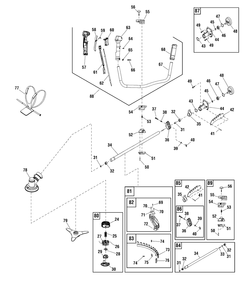 Shaft Group (866014 866018) Diagram and Parts List for SP43-W (866018)(2010) Briggs and Stratton Brush Cutter